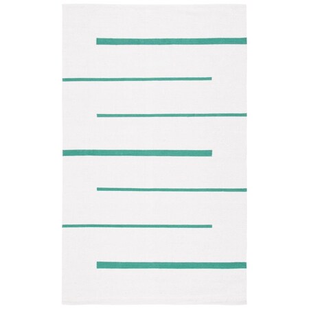 Flowers First 5 x 8 ft. Montauk Hand Woven Rectangle Rug Ivory & Dark Green FL1909497